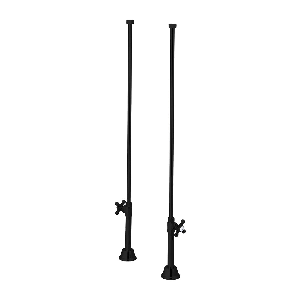 Clawfoot Tub Straight Tub Supply Lines with Shut Off Valves | Alternative Image 05 | finish:Matte Black