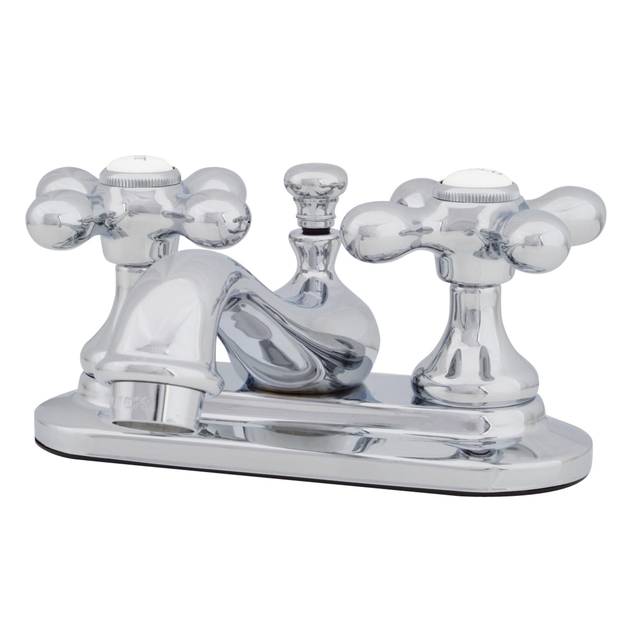 Charlotte Centerset Bathroom Sink Faucet - Metal Cross Handles - Chrome | Alternative Image 01 | finish:Chrome