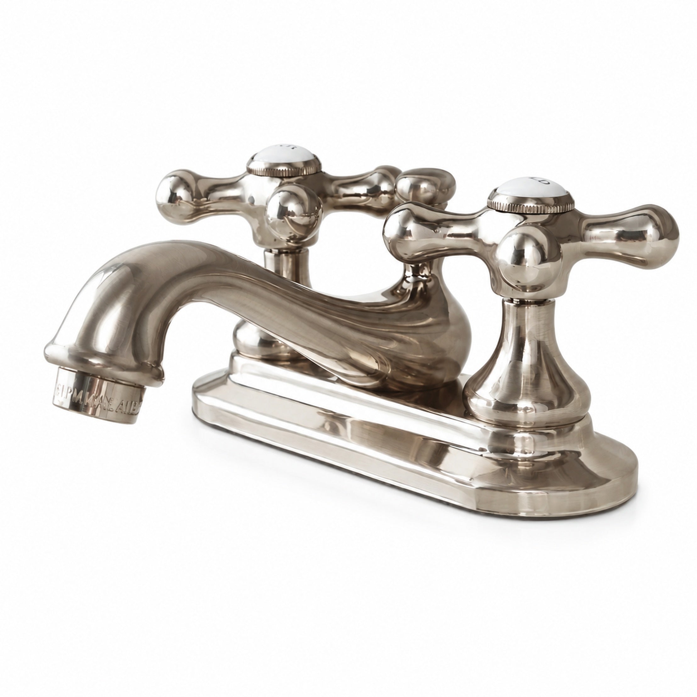 Charlotte Centerset Bathroom Sink Faucet - Metal Cross Handles - Brushed Nickel | Alternative Image 01 | finish:Brushed Nickel