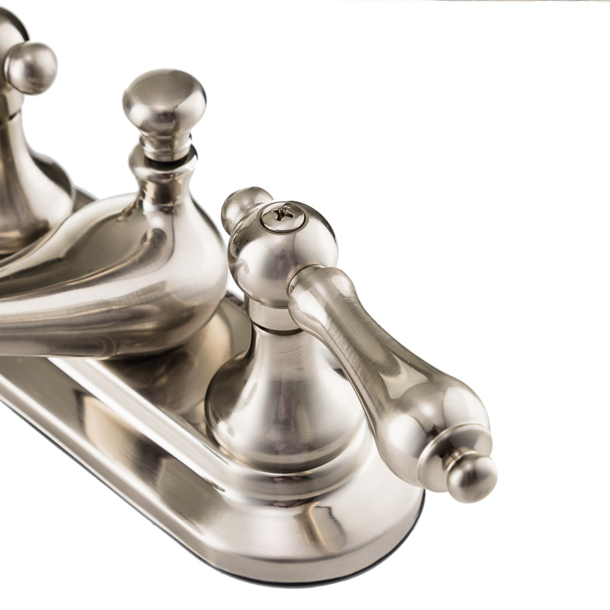 Charlotte Centerset Bathroom Sink Faucet - Metal Lever Handles - Brushed Nickel | Alternative Image 03 | finish:Brushed Nickel