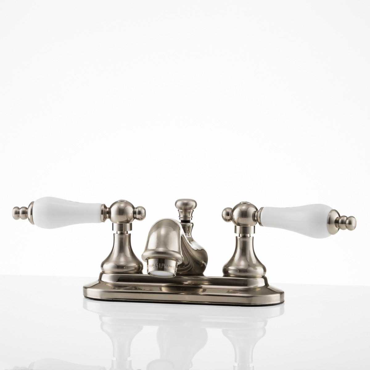Charlotte Centerset Bathroom Sink Faucet - Porcelain Lever Handles - Chrome | Alternative Image 01 | finish:Chrome