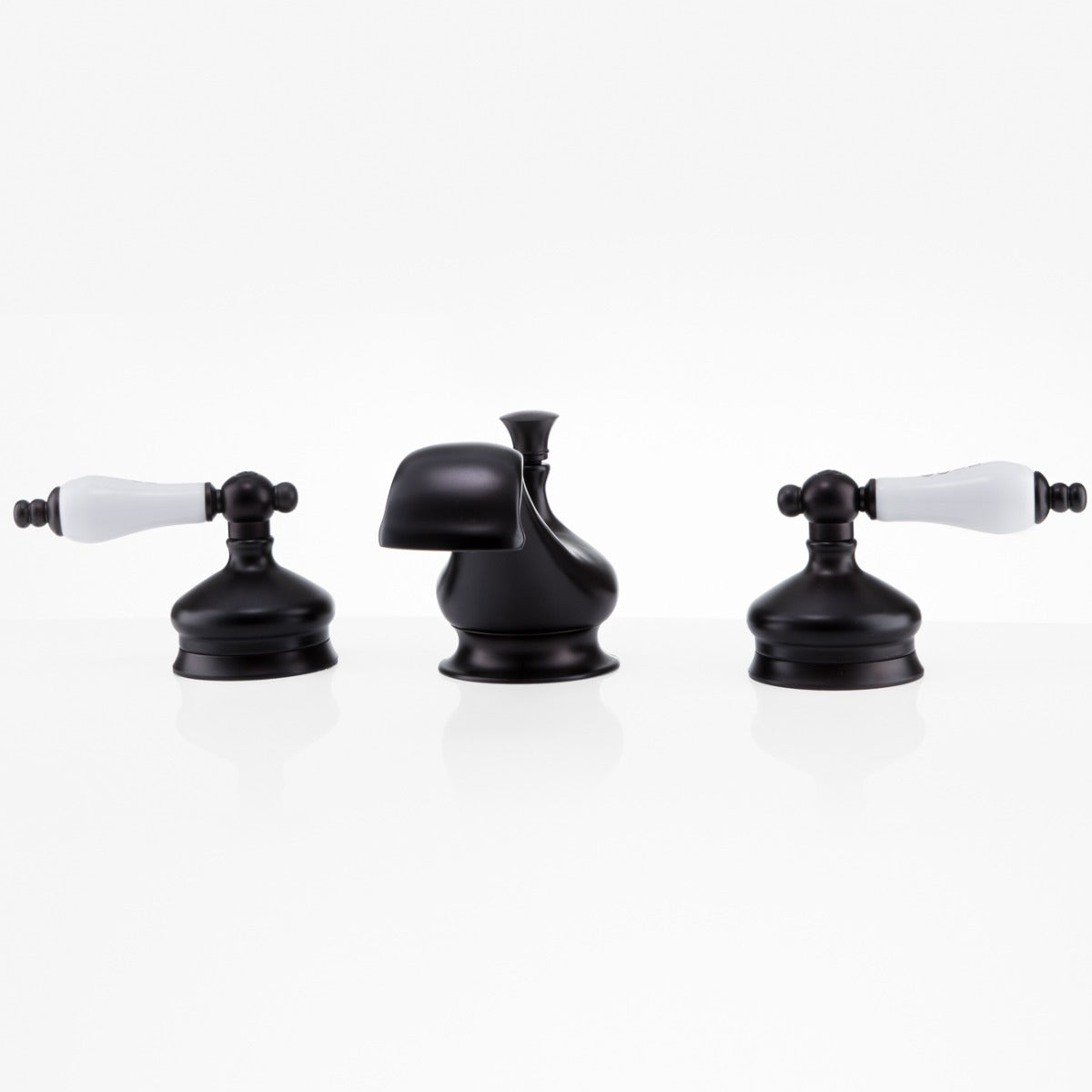 Mila Widespread Bathroom Sink Faucet - Porcelain Lever Handles - Oil Rubbed Bronze | Alternative Image 01 | finish:Oil Rubbed Bronze