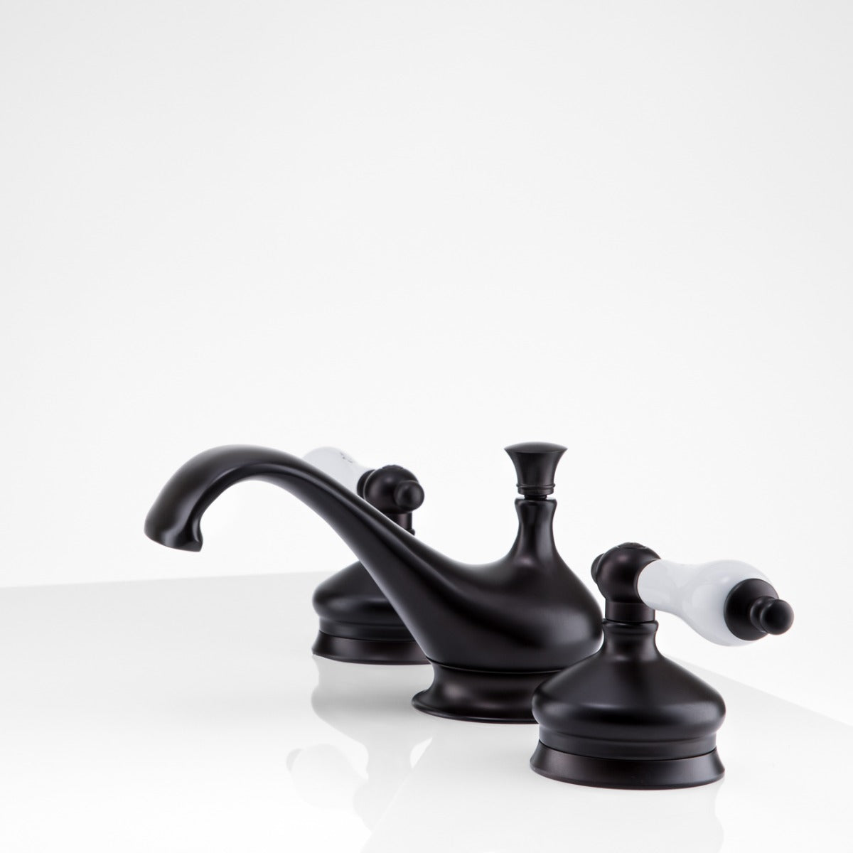 Mila Widespread Bathroom Sink Faucet - Porcelain Lever Handles - Oil Rubbed Bronze | Alternative Image 02 | finish:Oil Rubbed Bronze