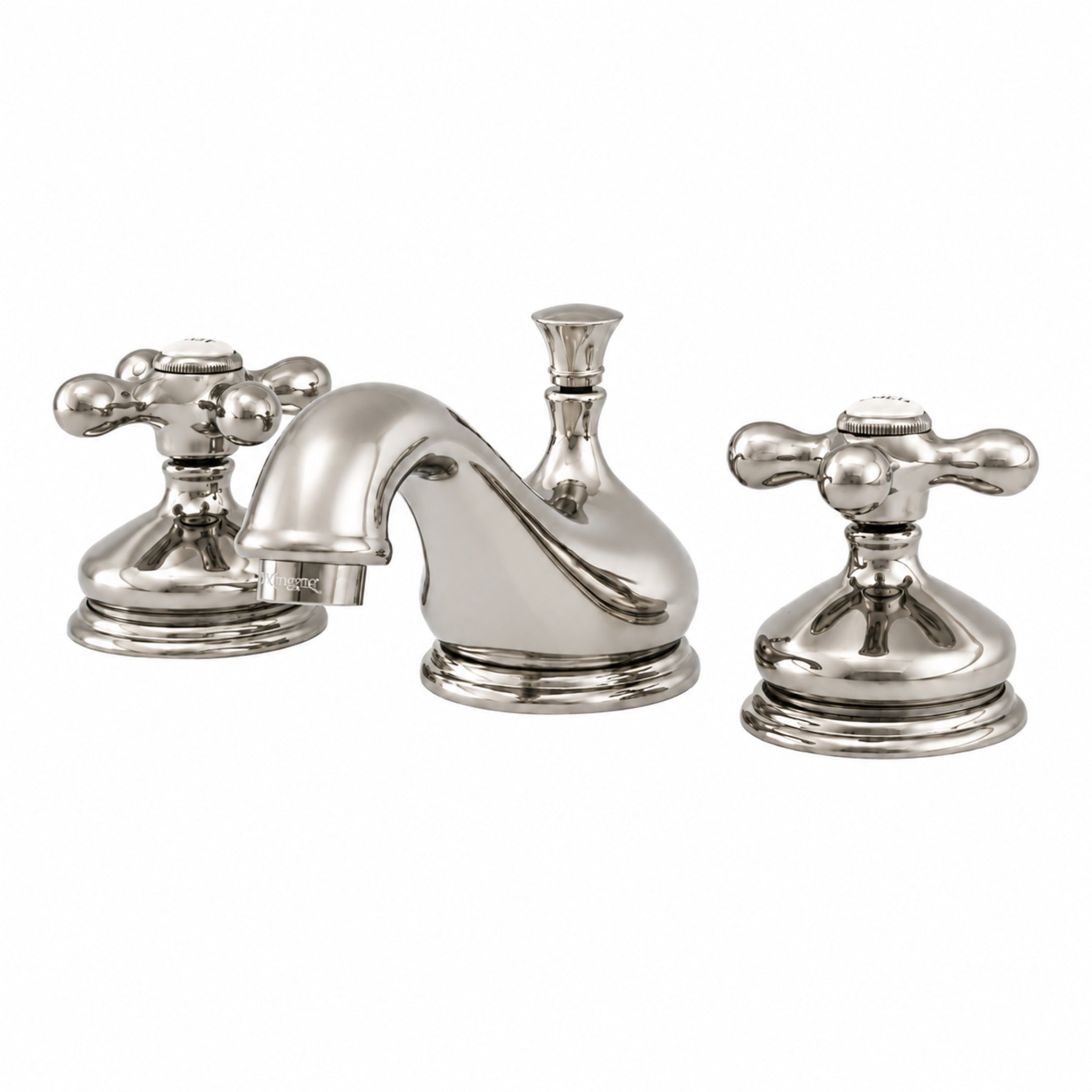 Camilla Widespread Bathroom Sink Faucet - Metal Cross Handles - Brushed Nickel | Alternative Image 01 | finish:Brushed Nickel