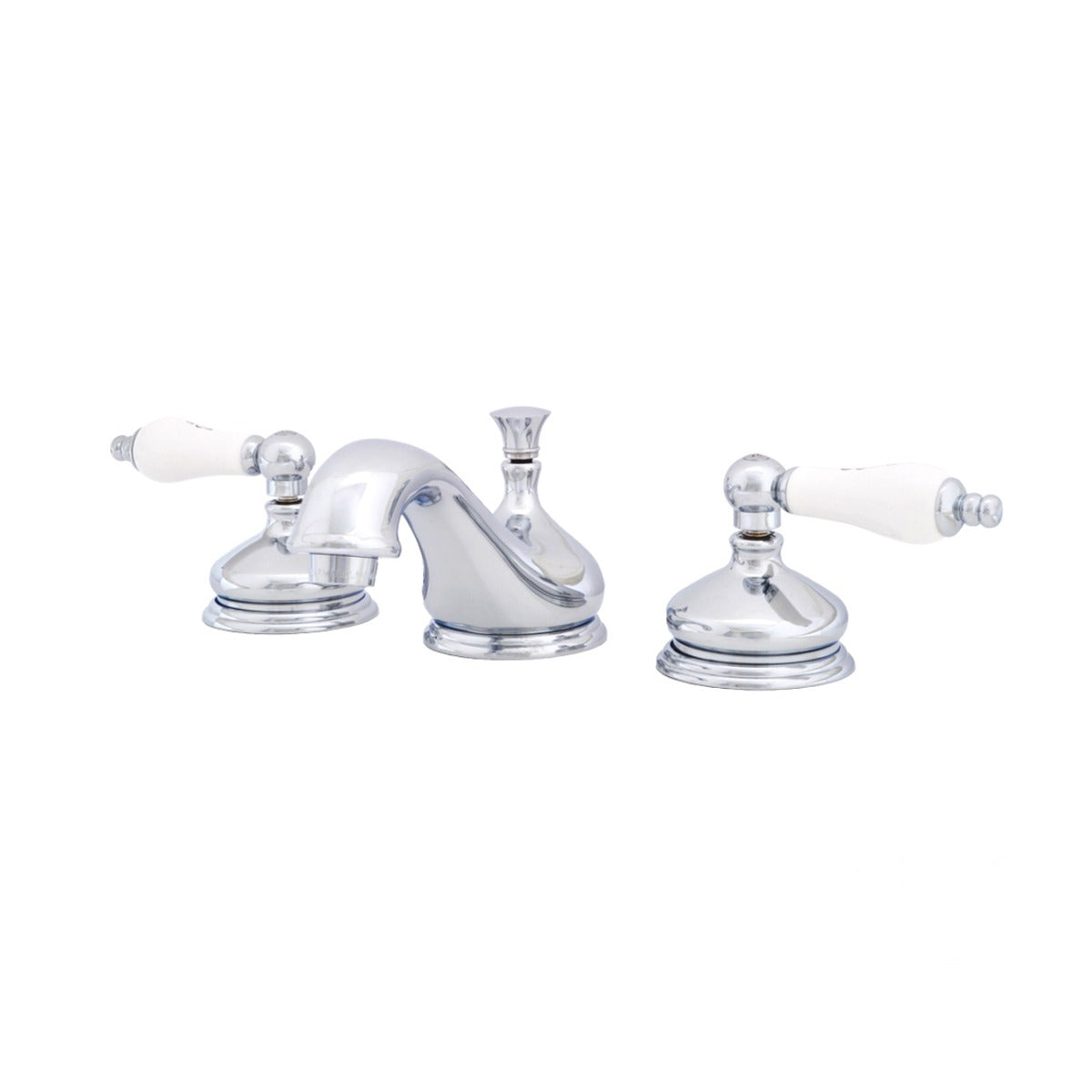 Camilla Widespread Bathroom Sink Faucet - Porcelain Lever Handles - Chrome | Alternative Image 01 | finish:Chrome