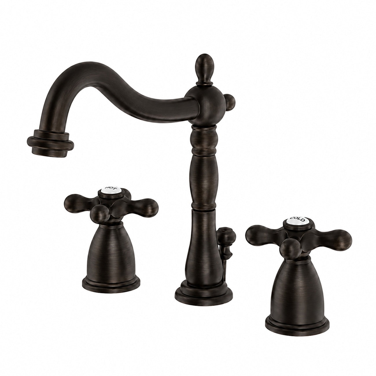 Ashford Widespread Bathroom Sink Faucet - Metal Cross Handle - Oil Rubbed Bronze | Alternative Image 01 | finish:Oil Rubbed Bronze
