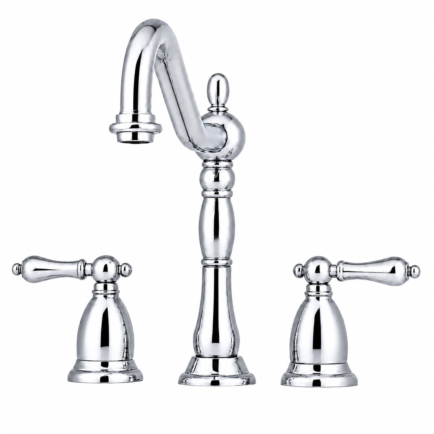 Ashford Widespread Bathroom Sink Faucet - Metal Lever Handles - Chrome | Alternative Image 01 | finish:Chrome