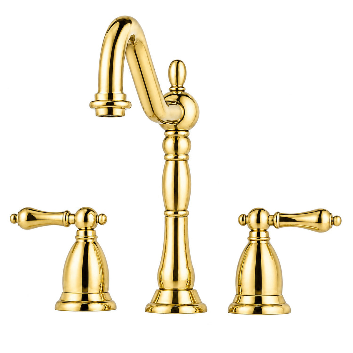 Ashford Widespread Bathroom Sink Faucet - Metal Lever Handles - Polished Brass | Alternative Image 01 | finish:Polished Brass