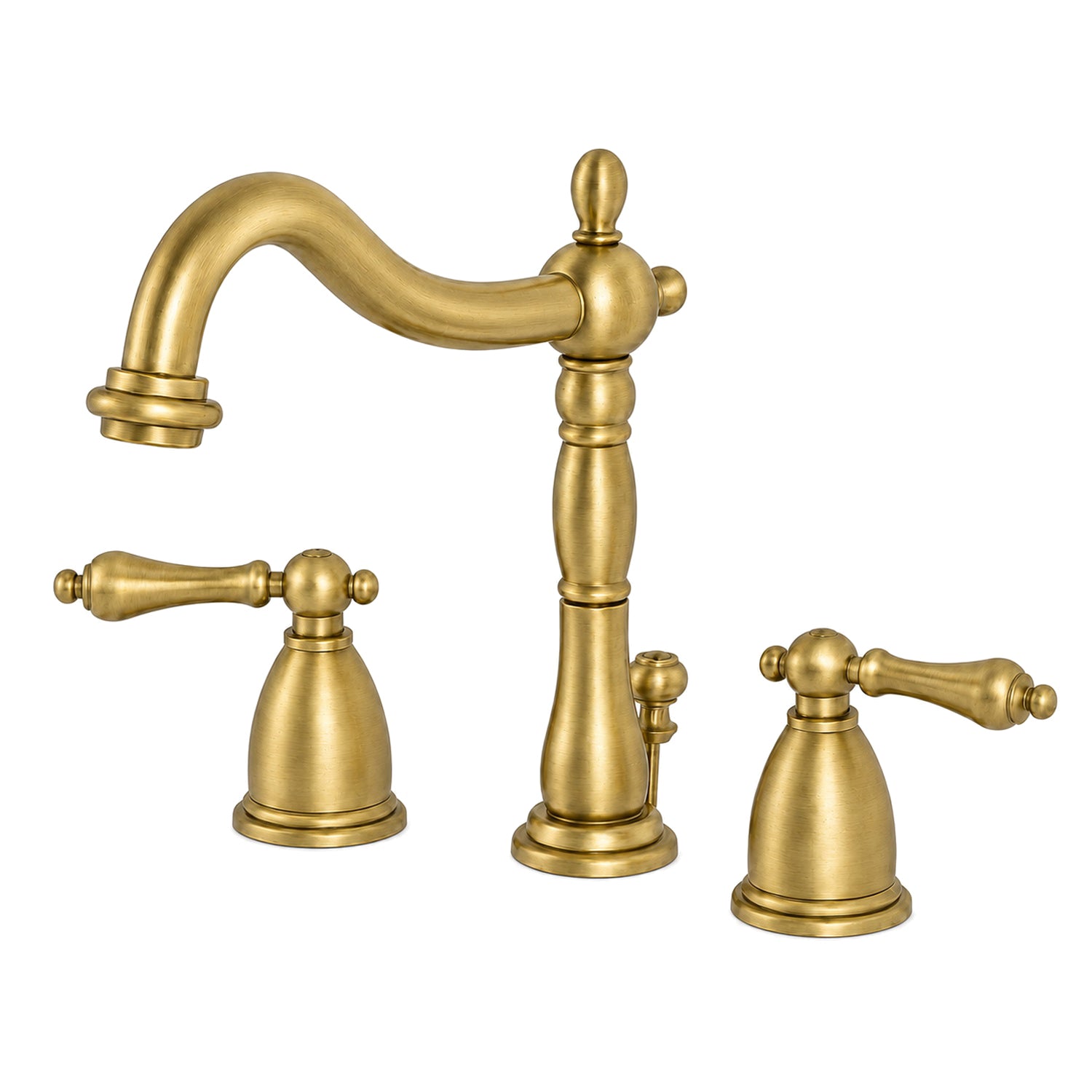 Ashford Widespread Bathroom Sink Faucet - Metal Lever Handles - Brushed Brass | Alternative Image 02 | finish:Brushed Brass