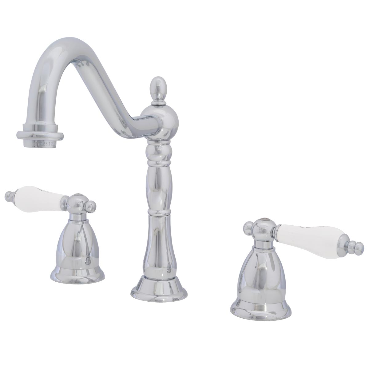 Ashford Widespread Bathroom Sink Faucet - Porcelain Lever Handles - Chrome | Alternative Image 01 | finish:Chrome