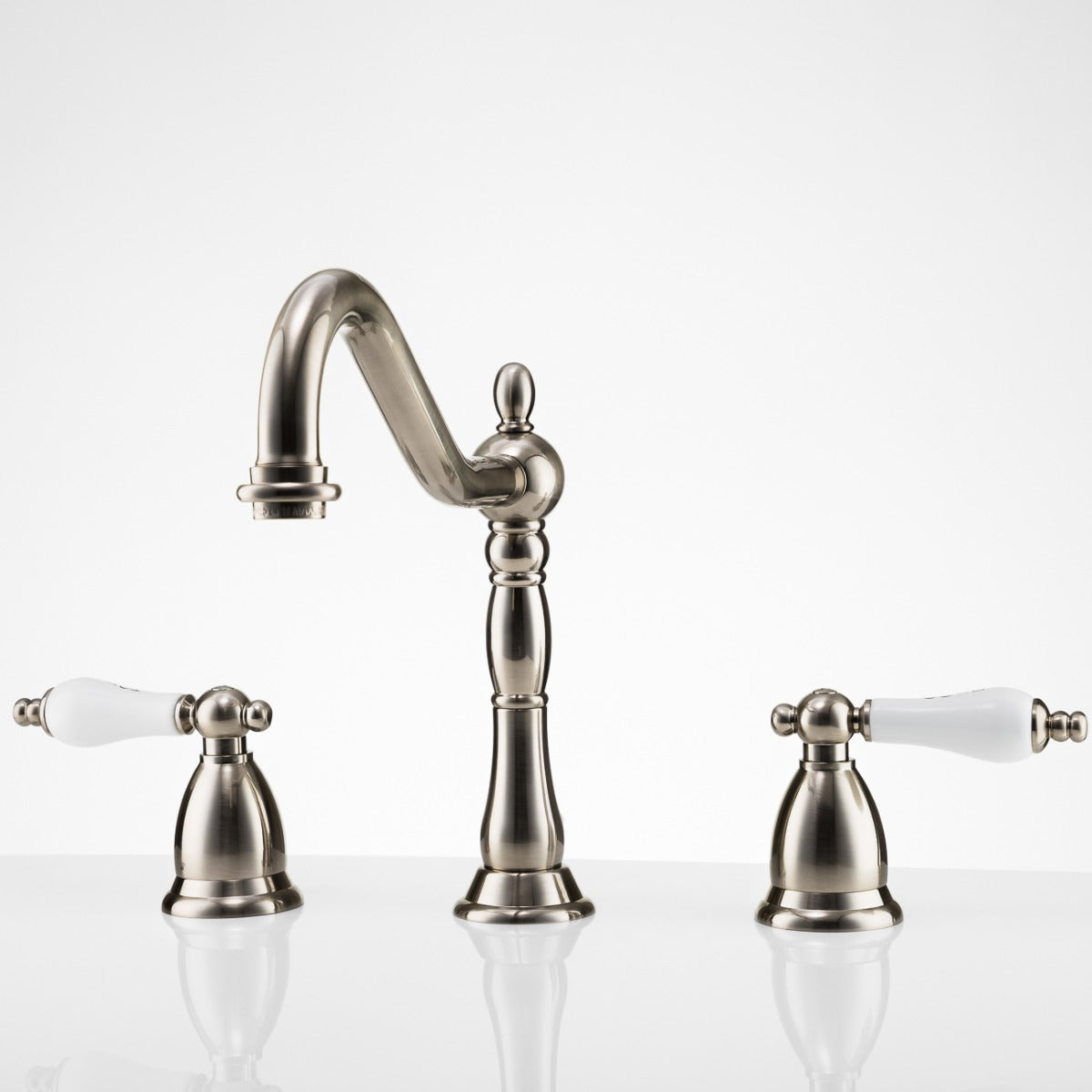 Ashford Widespread Bathroom Sink Faucet - Porcelain Lever Handles - Chrome | Alternative Image 02 | finish:Chrome