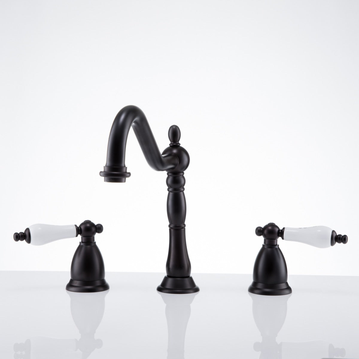Ashford Widespread Bathroom Sink Faucet - Porcelain Lever Handles - Chrome | Alternative Image 03 | finish:Chrome