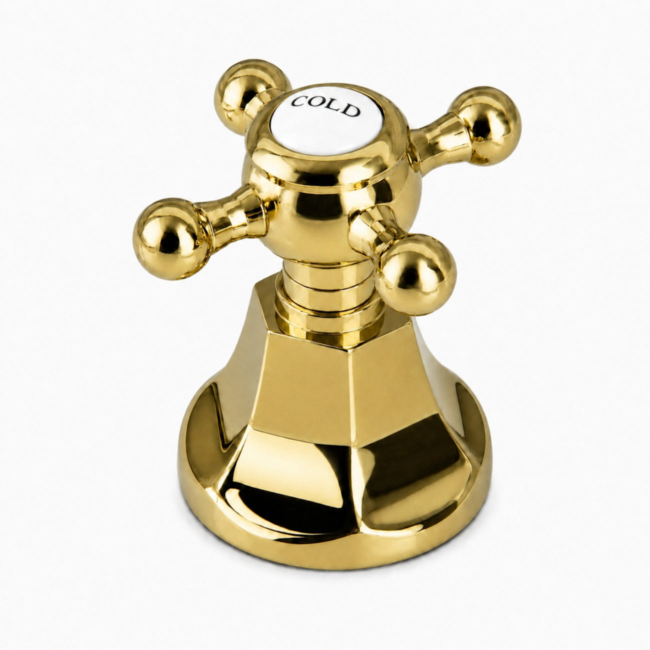 Nouveau Widespread Bathroom Sink Faucet - Metal Cross Handles - Polished Brass | Alternative Image 02 | finish:Polished Brass