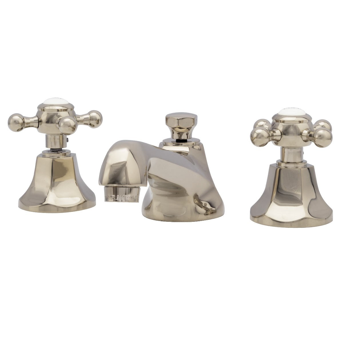 Nouveau Widespread Bathroom Sink Faucet - Metal Cross Handles - Supercoated Brass | Alternative Image 03 | finish:Polished Brass