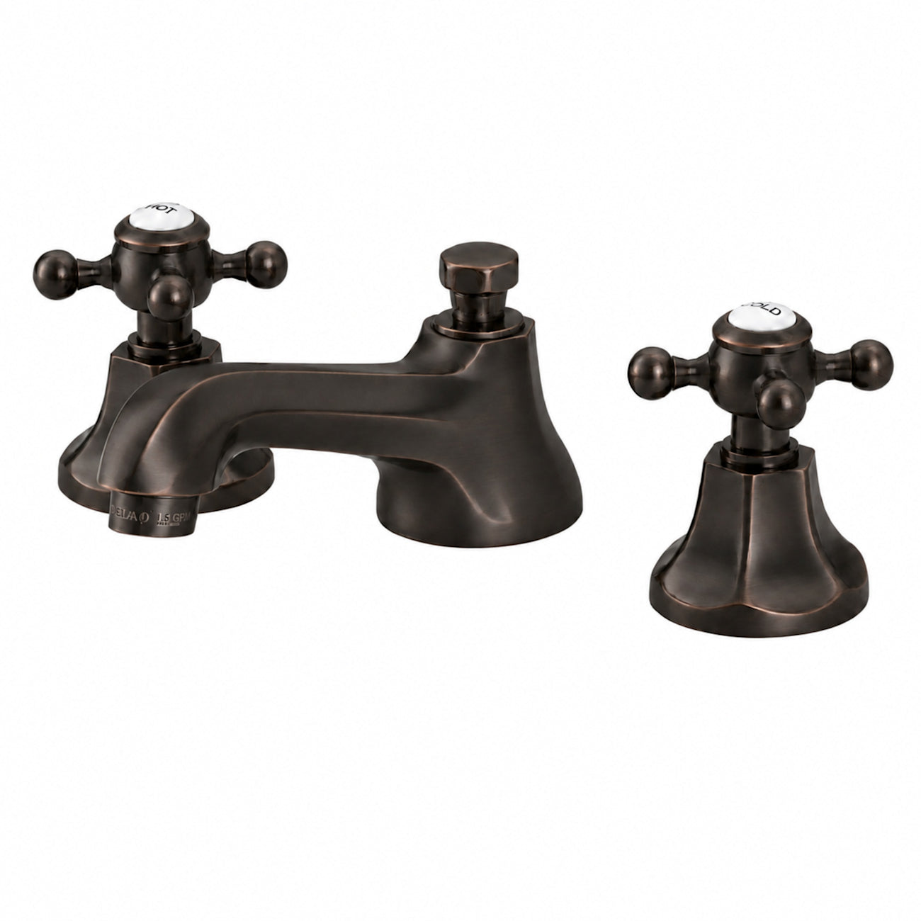 Nouveau Widespread Bathroom Sink Faucet - Metal Cross Handles - Oil Rubbed Bronze | Alternative Image 01 | finish:Oil Rubbed Bronze