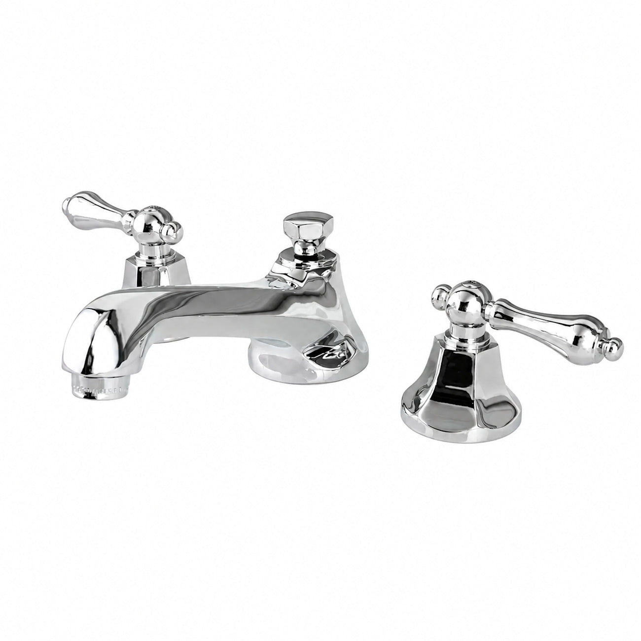 Nouveau Widespread Bathroom Sink Faucet - Metal Lever Handles - Chrome | Alternative Image 01 | finish:Chrome