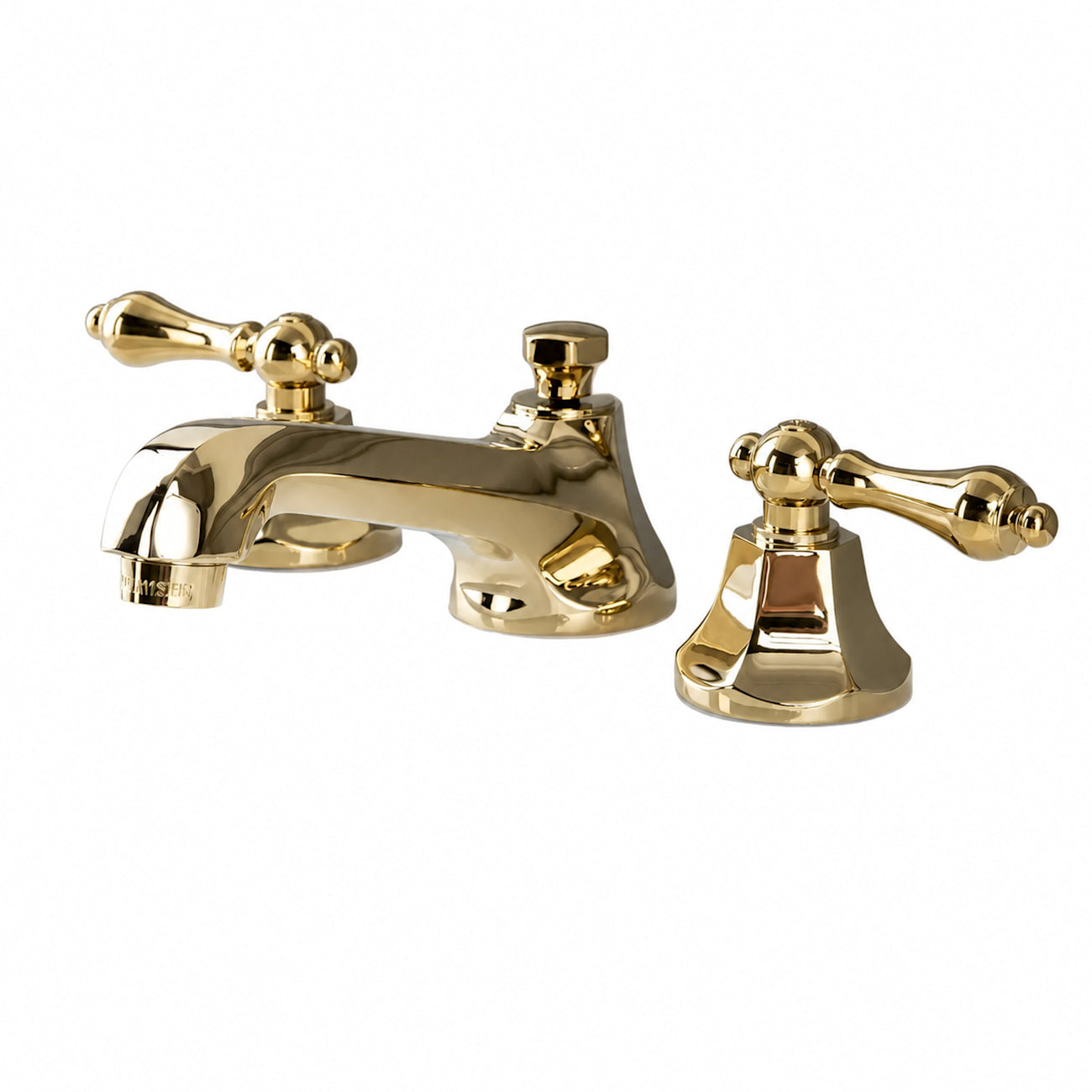 Nouveau Widespread Bathroom Sink Faucet - Metal Lever Handles - Polished Brass | Alternative Image 01 | finish:Polished Brass