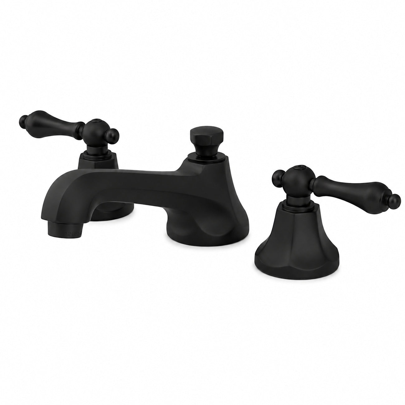 Nouveau Widespread Bathroom Sink Faucet - Metal Lever Handles - Matte Black | Alternative Image 01 | finish:Matte Black