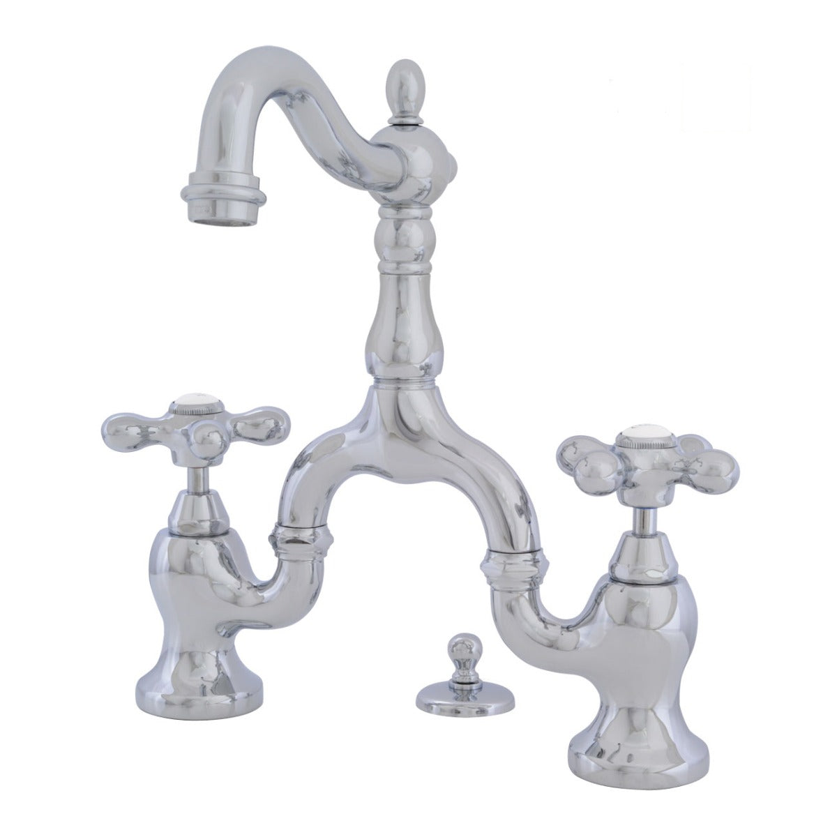 Bellmont Bridge Bathroom Sink Faucet - Metal Cross Handles - Brushed Nickel | Alternative Image 01 | finish:Brushed Nickel