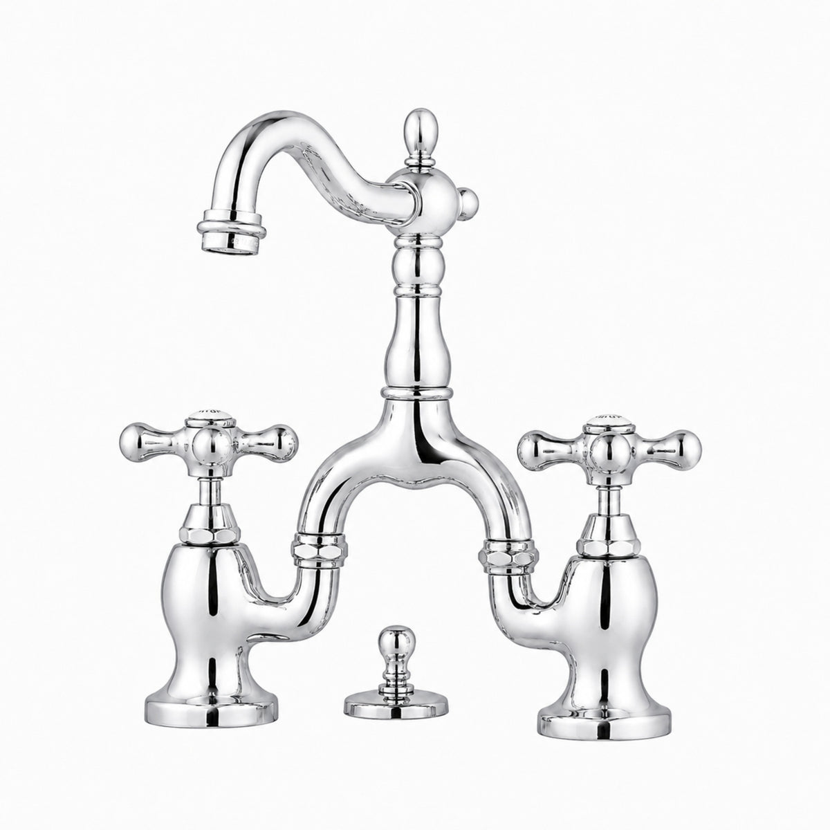 Bellmont Bridge Bathroom Sink Faucet - Metal Cross Handles - Chrome | Alternative Image 01 | finish:Chrome