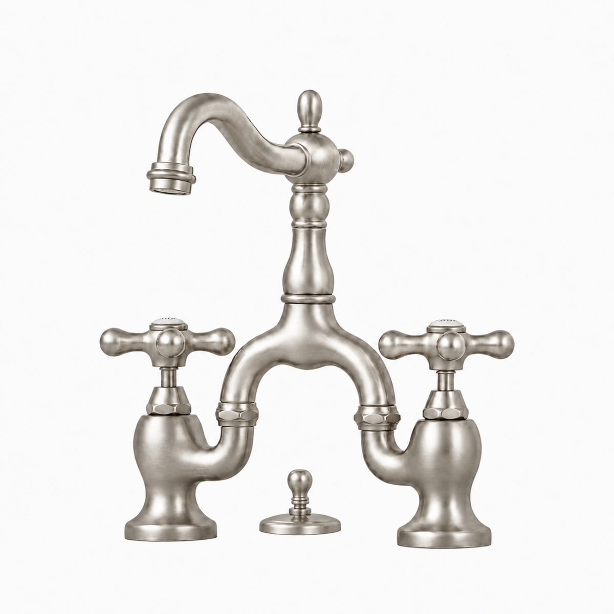 Bellmont Bridge Bathroom Sink Faucet - Metal Cross Handles - Brushed Nickel | Alternative Image 01 | finish:Brushed Nickel
