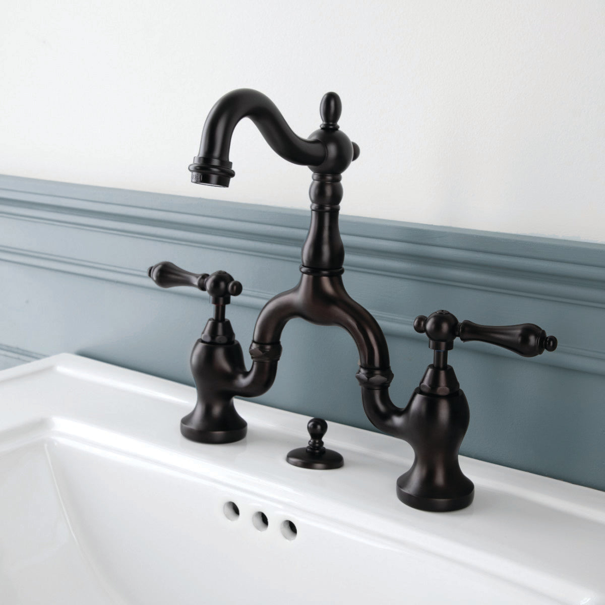 Bellmont Bridge Bathroom Sink Faucet - Metal Lever Handles - Oil Rubbed Bronze | Alternative Image 02 | finish:Oil Rubbed Bronze