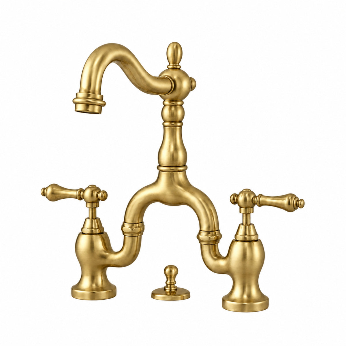 Bellmont Bridge Bathroom Sink Faucet - Metal Lever Handles - Brushed Brass | Alternative Image 01 | finish:Brushed Brass