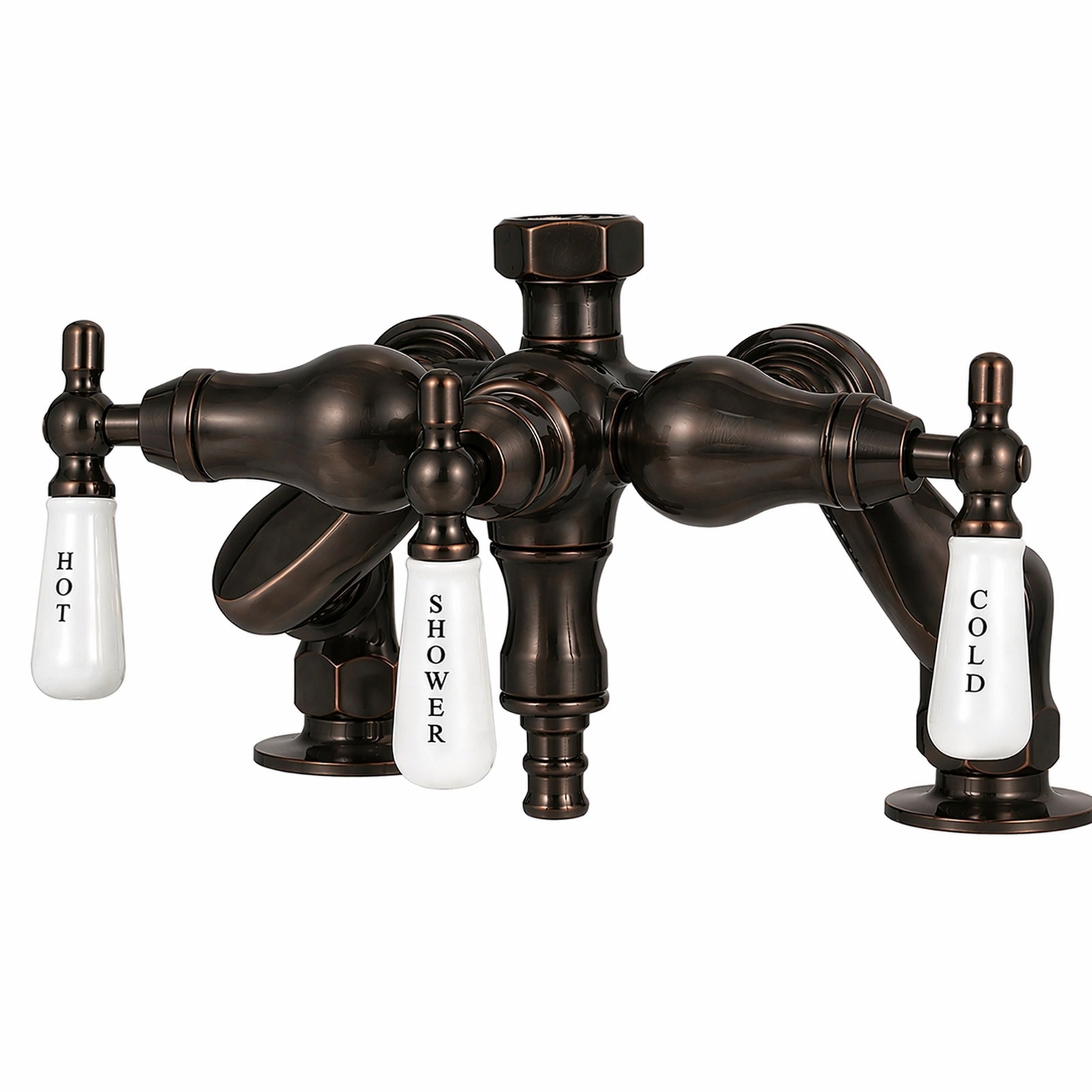 Side Deck Mount Shower Kit with Down Spout Faucet | Alternative Image 03 | finish:Oil Rubbed Bronze | shower head:Rain