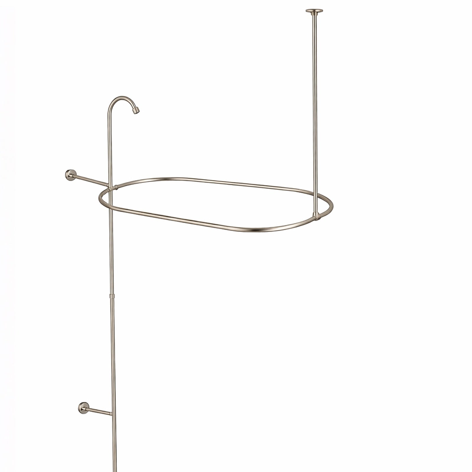 Tub Wall Mount Shower Kit with Down Spout Faucet | Alternative Image 02 | finish:Brushed Nickel | shower head:Sunflower