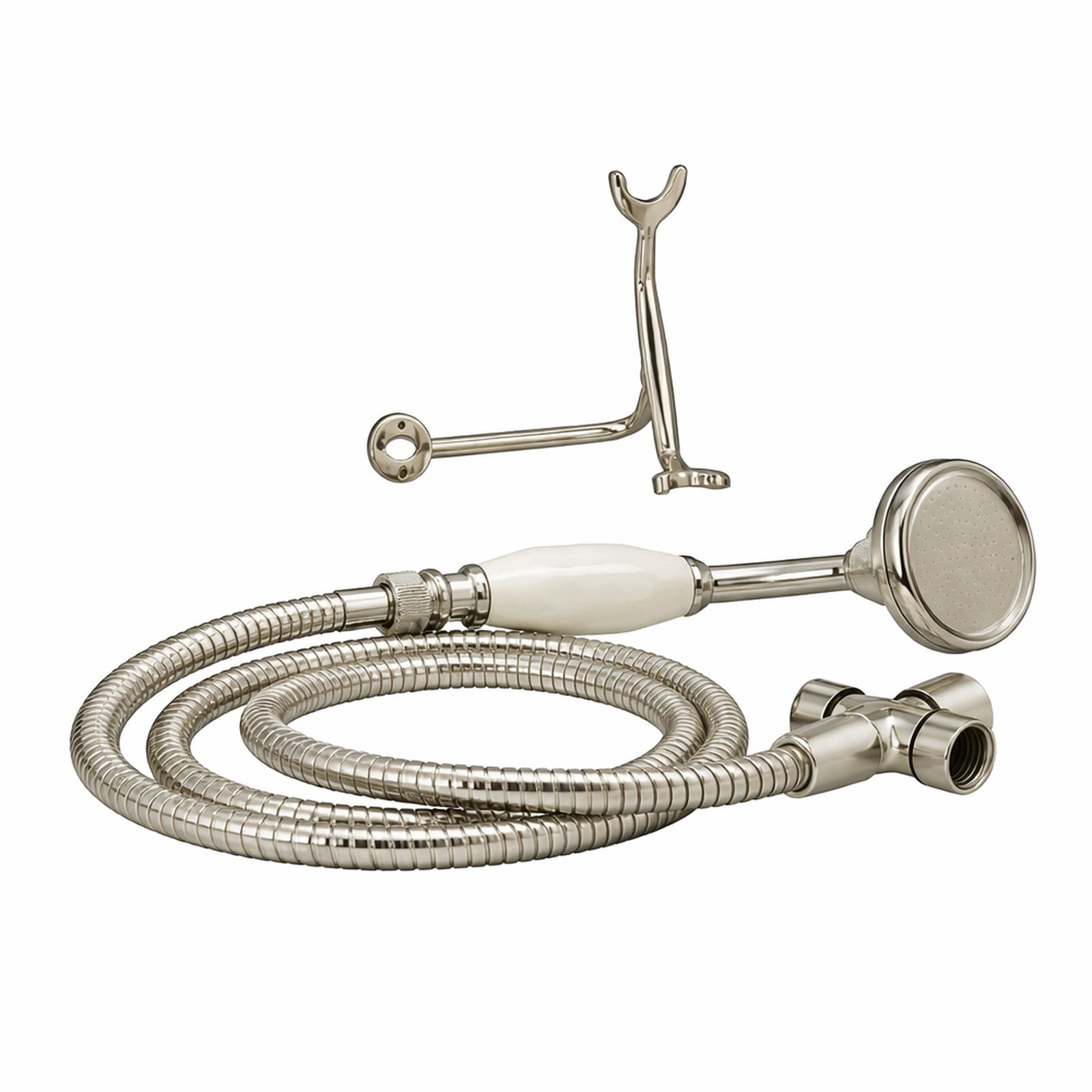 Tub Wall Mount Shower Kit with Down Spout Faucet | Alternative Image 04 | finish:Brushed Nickel | shower head:Sunflower