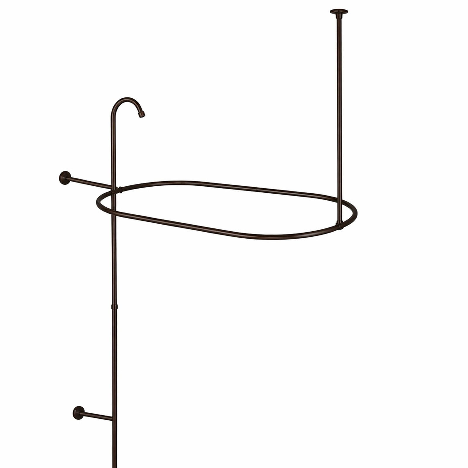 Deck Mount Shower Kit with Gooseneck Faucet | Alternative Image 02 | finish:Oil Rubbed Bronze | shower head:Rain