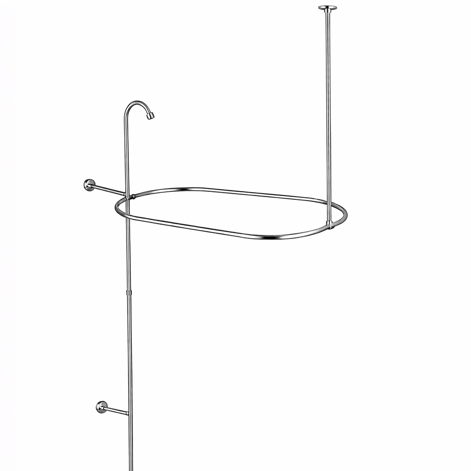 Tub Wall Mount Shower Kit with Gooseneck Faucet | Alternative Image 02 | finish:Chrome | shower head:Watering Can