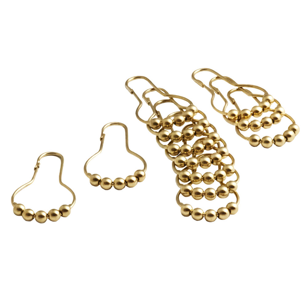 Rollerball Shower Curtain Rings - Supercoated Brass | Alternative Image 01 | finish:Polished Brass