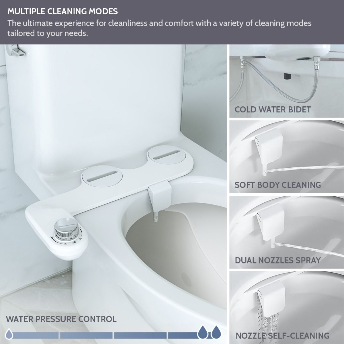 Modern Cold Water Bidet Attachement for Toilet | Alternative Image 05