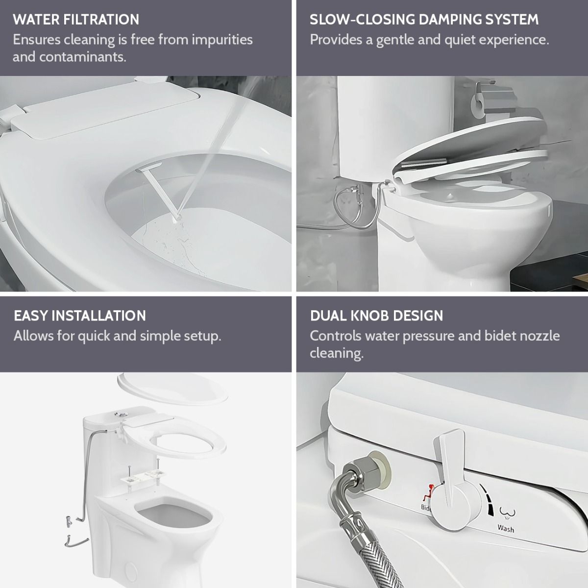 Non Electric Rear / Front Wash Bidet Toilet Seat | Alternative Image 04