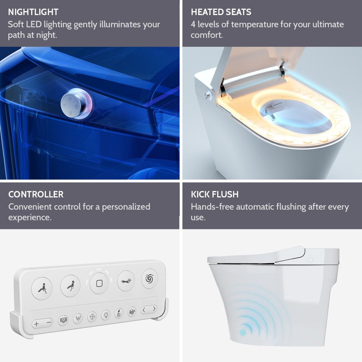 Heated Seat Smart Toilet Bidet Combo | Alternative Image 04
