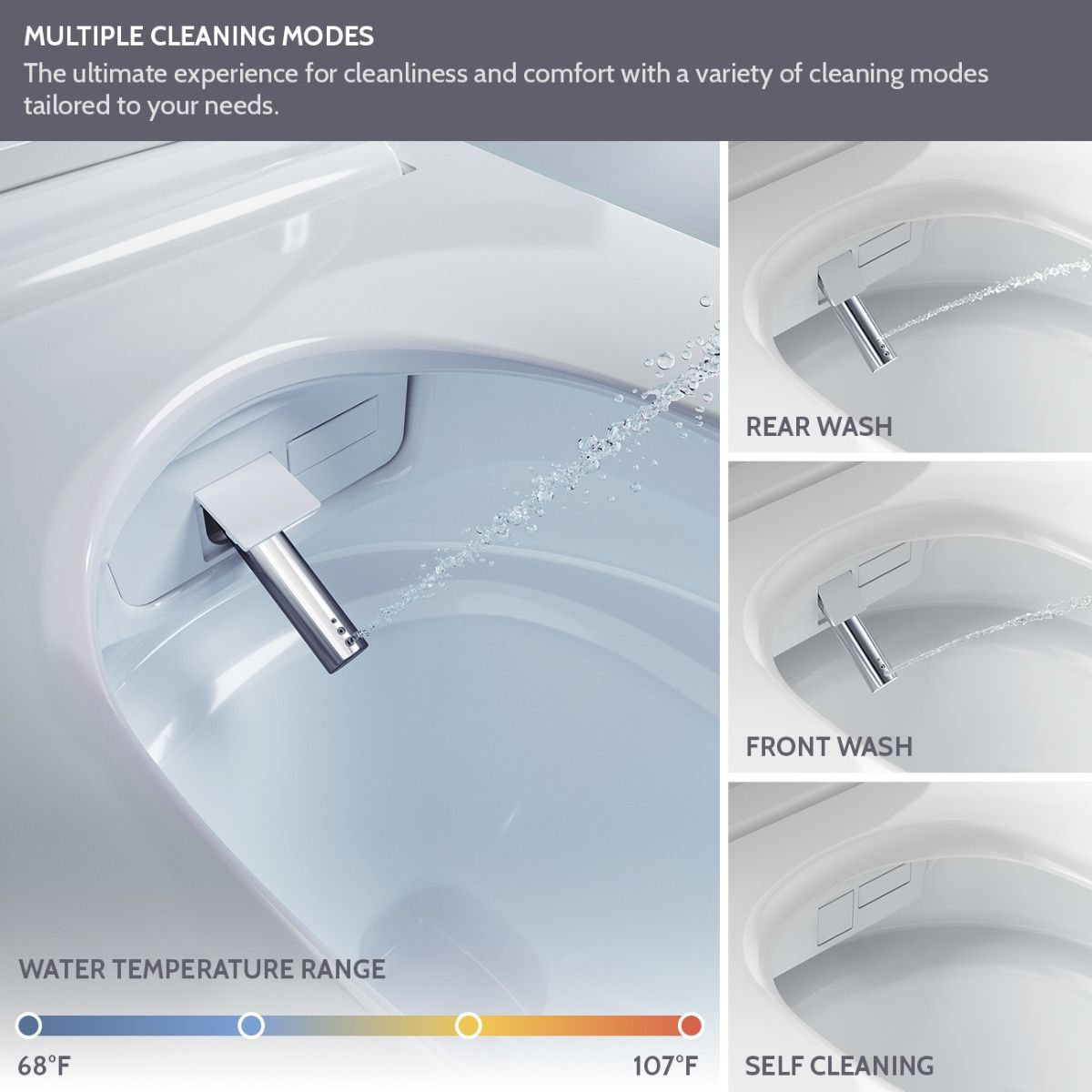 Heated Seat Kick Flush Smart Toilet Bidet Combo | Alternative Image 05