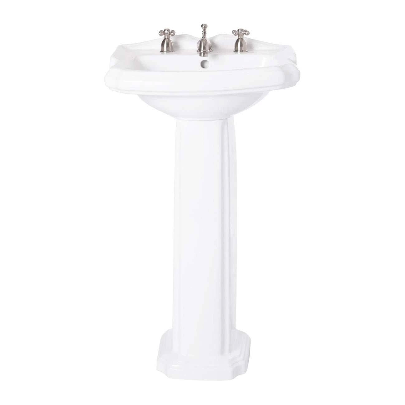 19 Inch Pedestal Sink - 8 Inch Centers | Alternative Image 02 | faucet centers:8 Inch