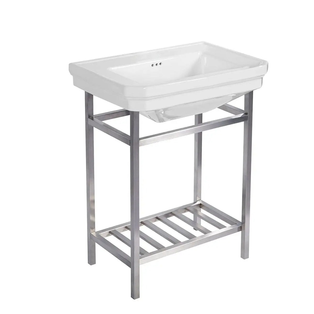 27 Inch Console Bathroom Sink | Alternative Image 05 | finish:Brushed Nickel | faucet centers:Single Hole