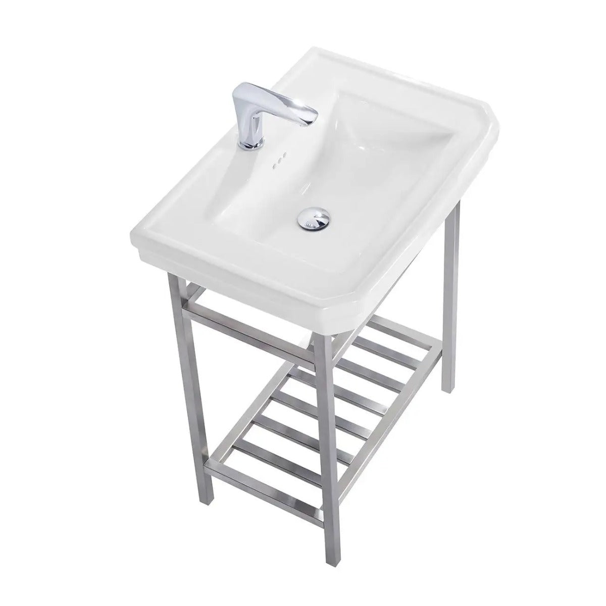 27 Inch Console Bathroom Sink | Alternative Image 06 | finish:Brushed Nickel | faucet centers:Single Hole