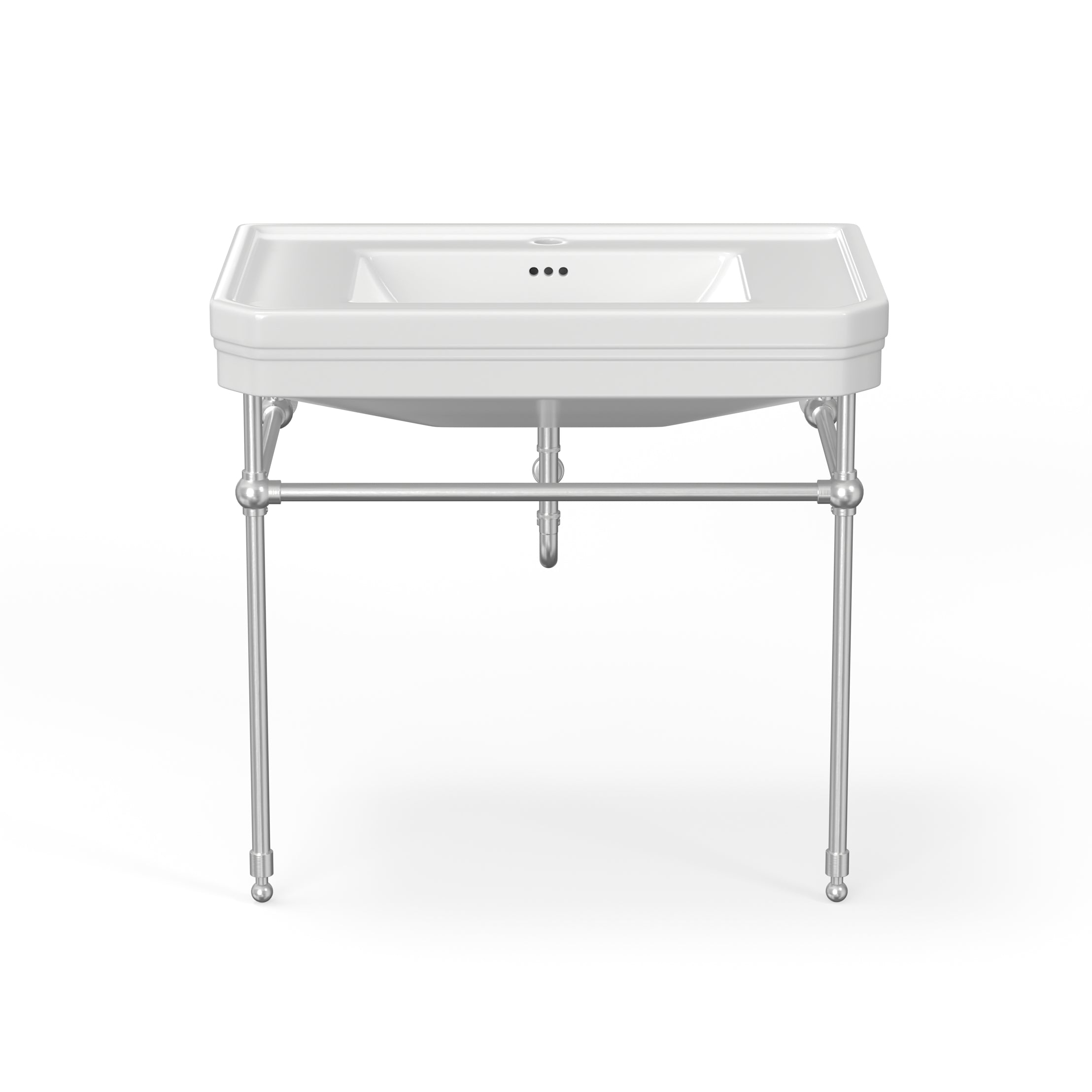 32 Inch Console Bathroom Sink | Alternative Image 02 | finish:Brushed Nickel | faucet centers:Single Hole