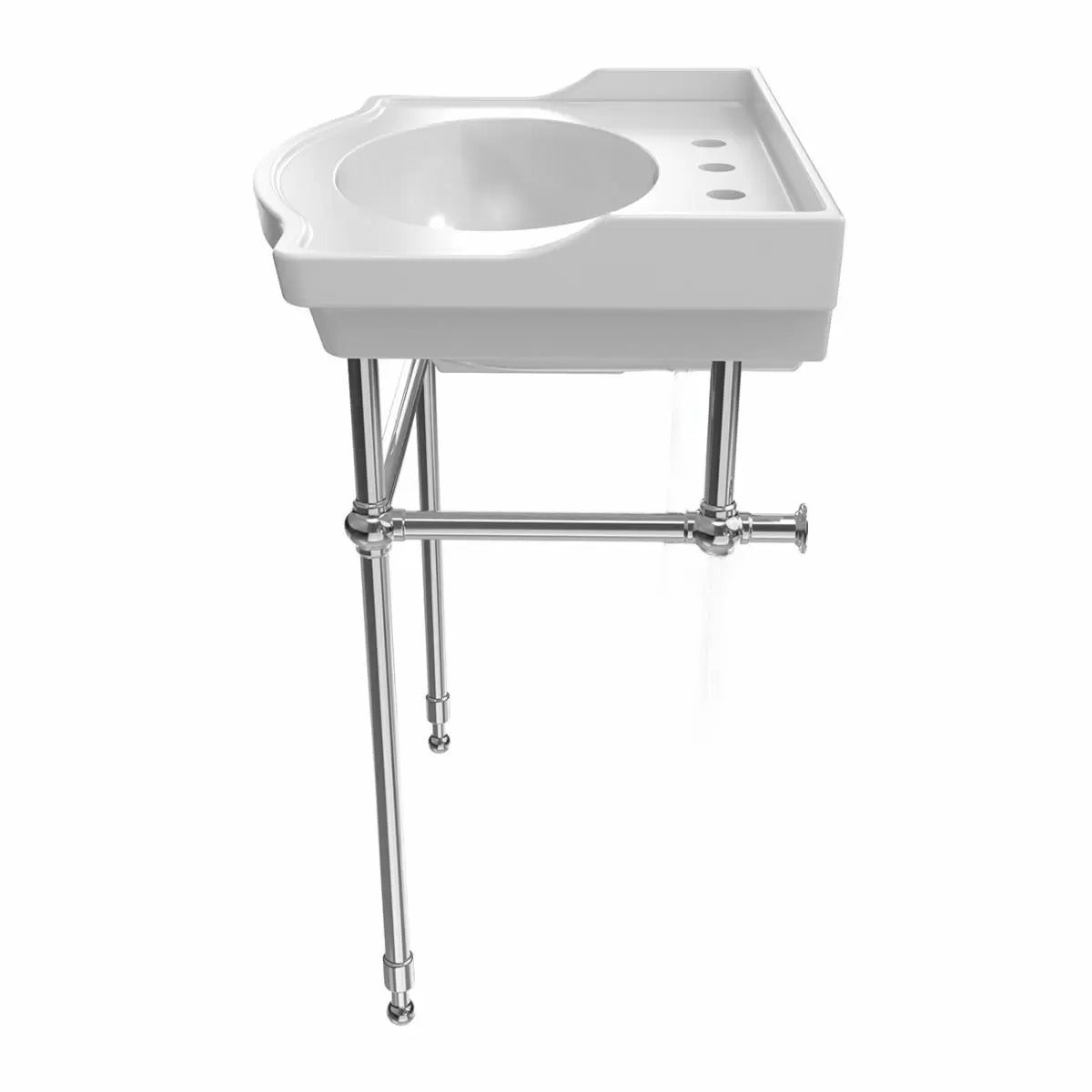 25 Inch Bathroom Console Sink | Alternative Image 03 | finish:Polished Stainless Steel