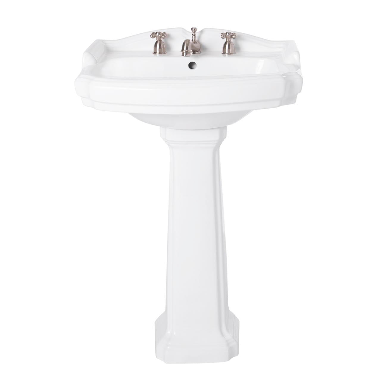 23 Inch Pedestal Sink - 8 Inch Centers | Alternative Image 02 | faucet centers:8 Inch