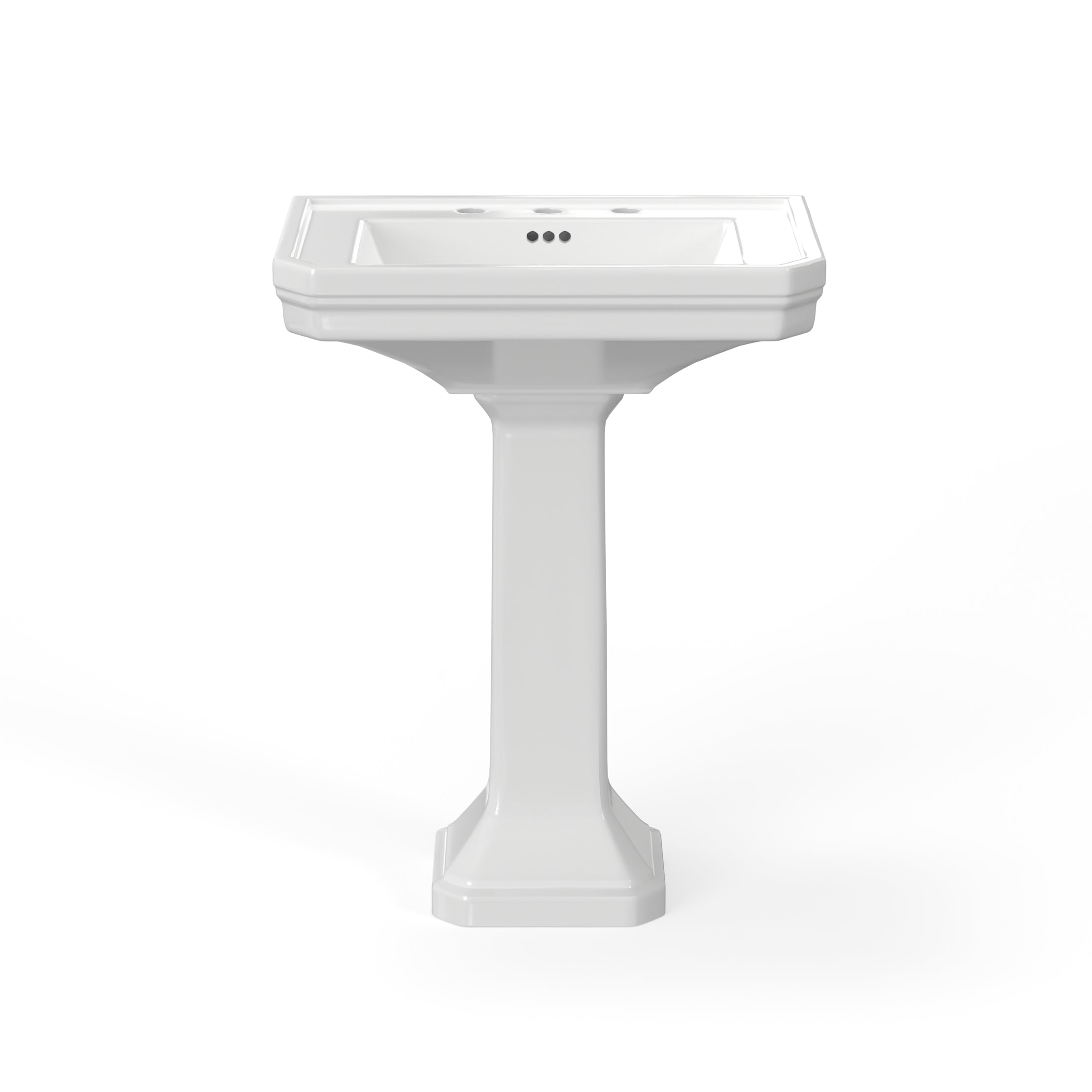 26 Inch Porcelain Pedestal Bathroom Sink | Alternative Image 02 | faucet centers:8 Inch