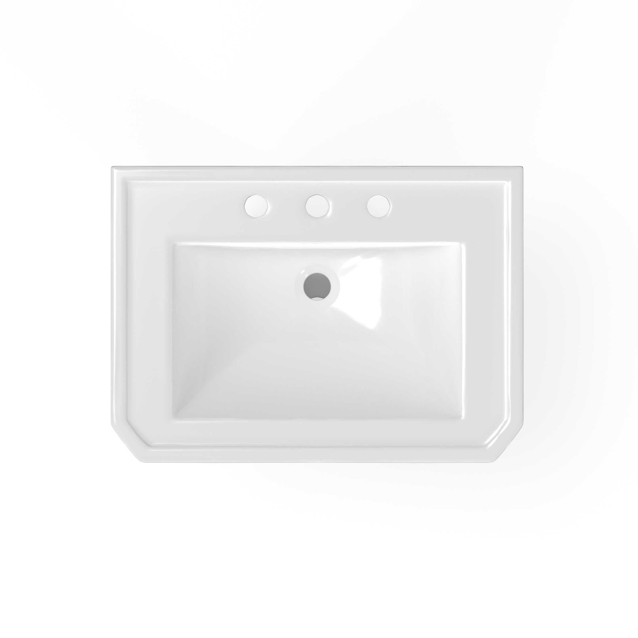 26 Inch Porcelain Pedestal Bathroom Sink | Alternative Image 06 | faucet centers:8 Inch