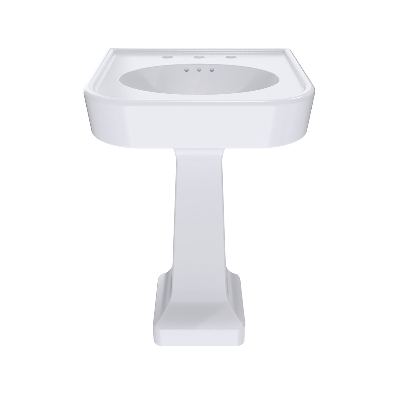 Crest 26 Inch Pedestal Bathroom Sink - 8 Inch Faucet Drillings | Alternative Image 02