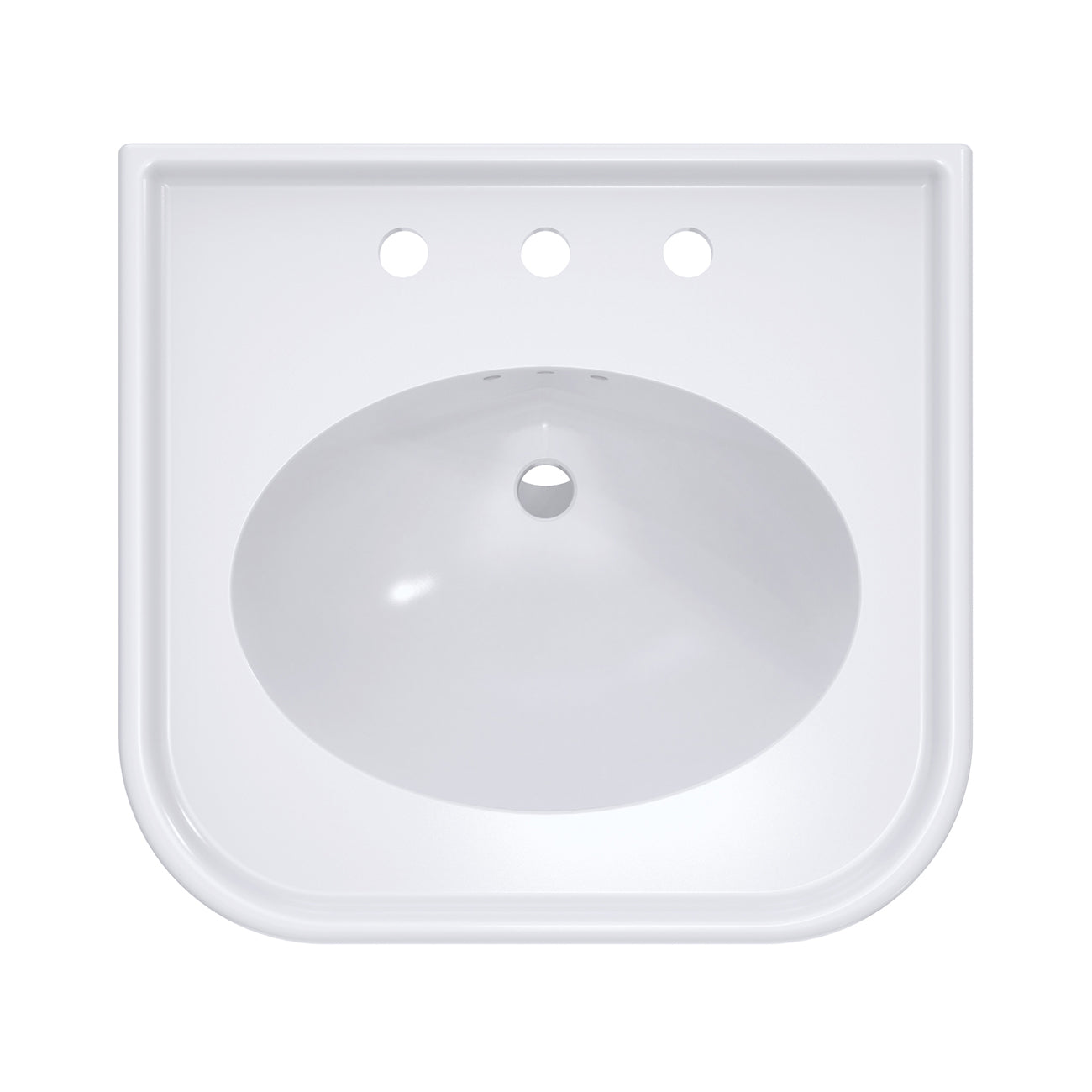 Crest 26 Inch Pedestal Bathroom Sink - 8 Inch Faucet Drillings | Alternative Image 04