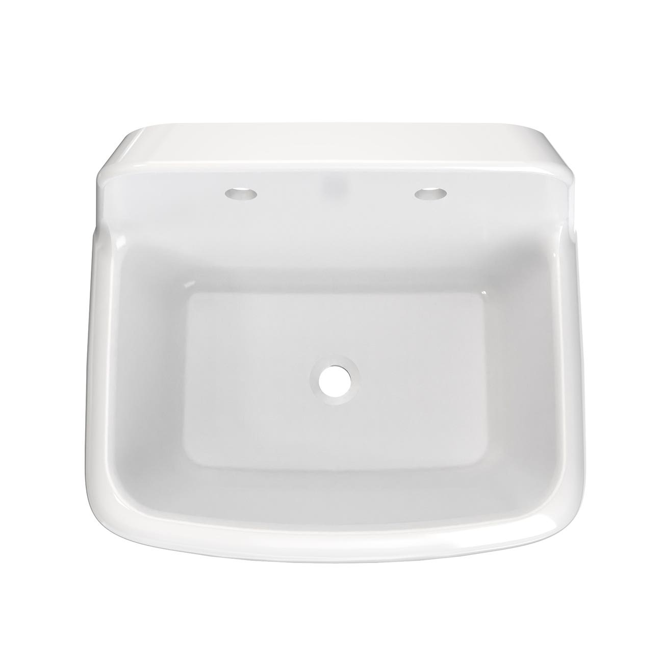 24 Inch Porcelain Wall Mount Utility Sink - White - 8 Inch Faucet Holes | Alternative Image 04