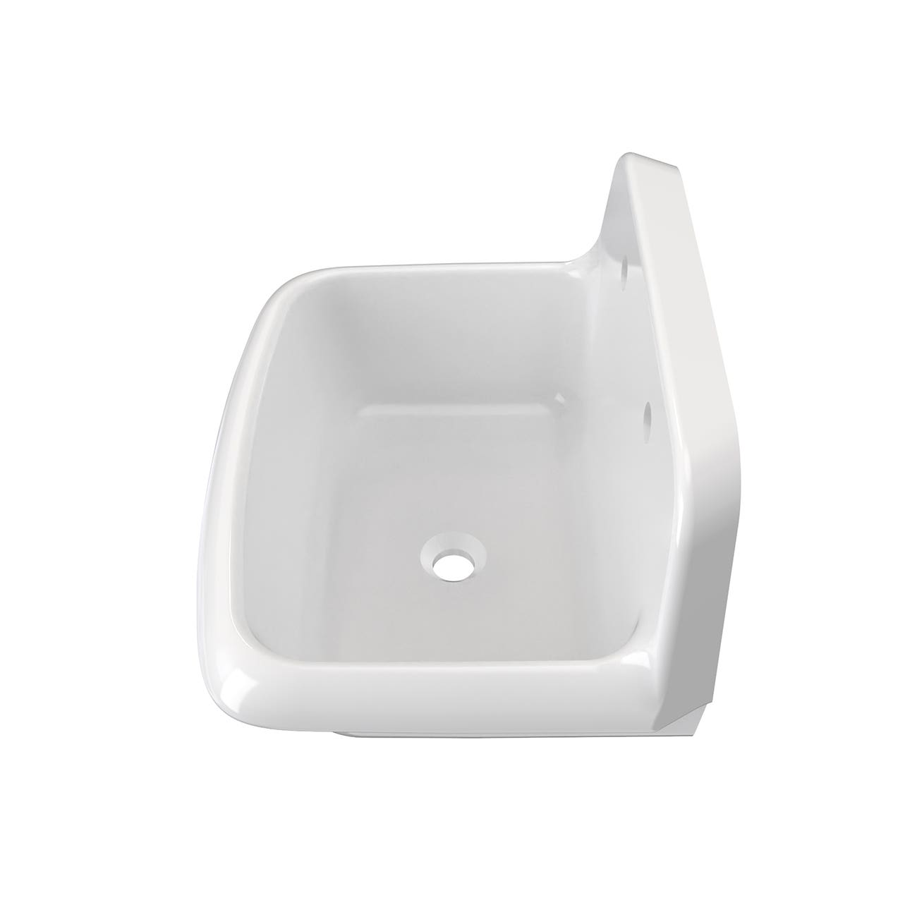 24 Inch Porcelain Wall Mount Utility Sink - White - 8 Inch Faucet Holes | Alternative Image 03