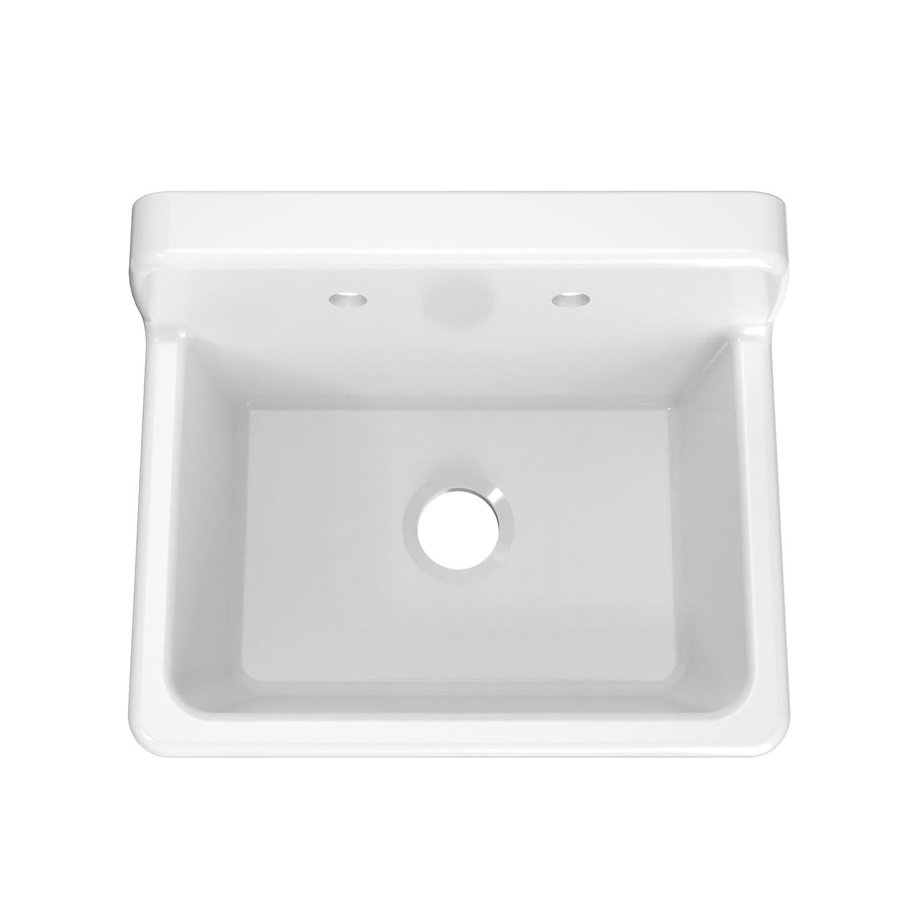 24 Inch Porcelain Wall Mount Utility Sink - White - 8 Inch Faucet Holes | Alternative Image 03